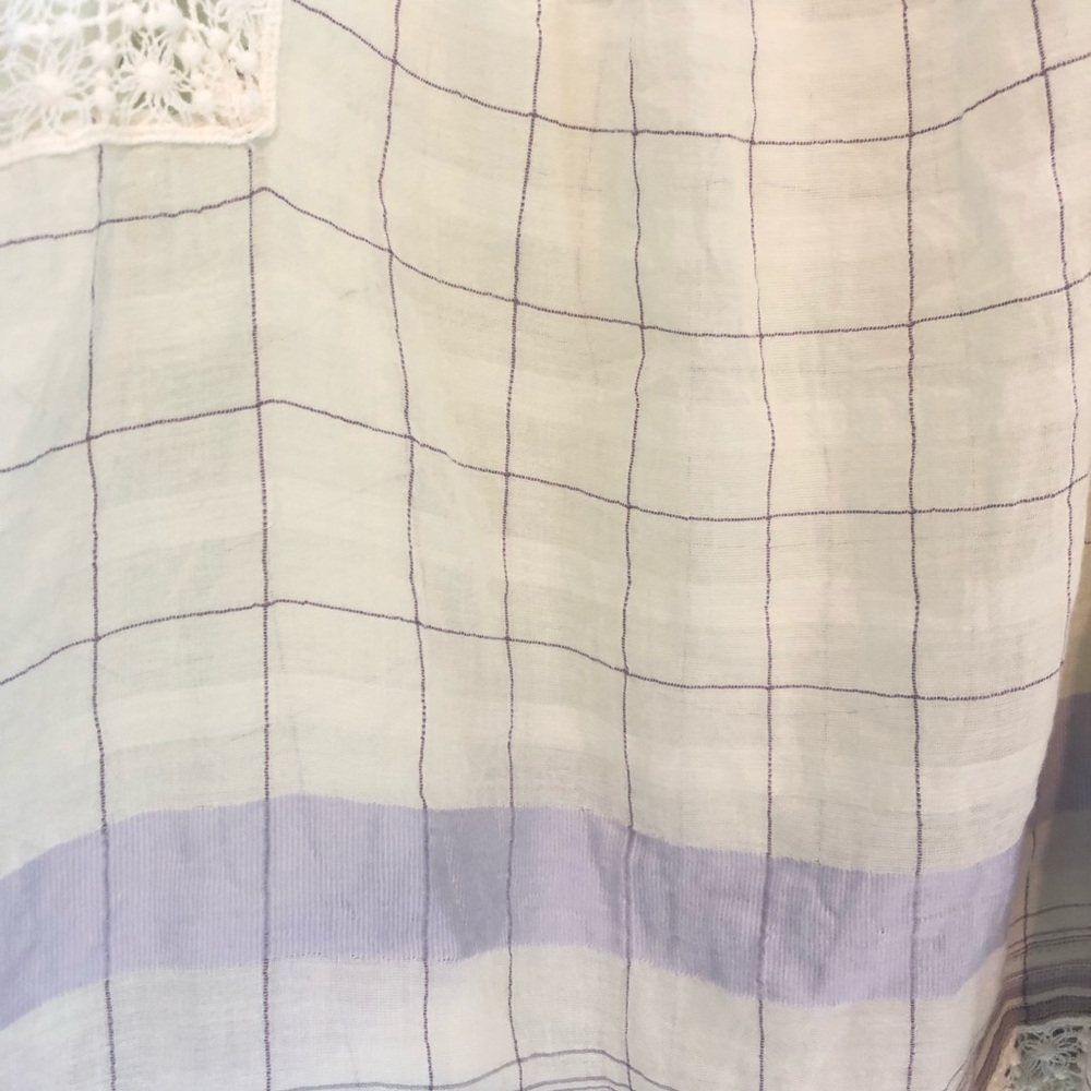 Holding Horses Anthropologie Top Plaid Cream M - Picture 4 of 8